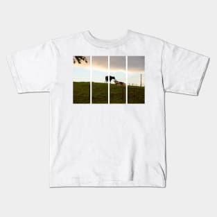 Two cows on the hill at sunset after a shower. Backlight. Kids T-Shirt